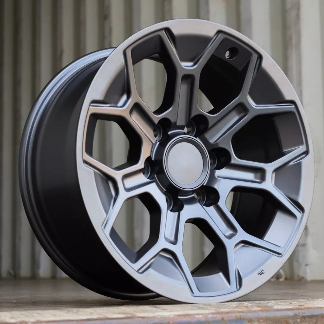 17x8" 2024 Pro Style Matte Gunmetal Wheels - Fits Toyota TRD Tacoma, 4Runner, FJ Cruiser, Sequoia, Tundra, Lexus GX460/GX470