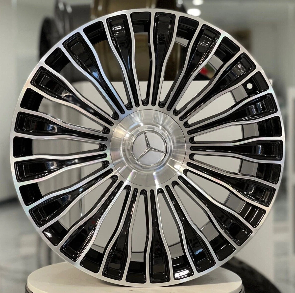 20x8.5"/20x9.5" Maybach Style Black Machined Face Wheels - Fits Mercedes C, E, S, CLS Class