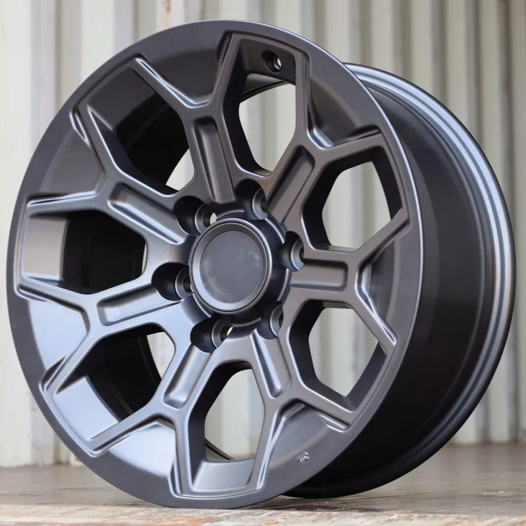 17x8" 2024 Pro Style Matte Gunmetal Wheels - Fits Toyota TRD Tacoma, 4Runner, FJ Cruiser, Sequoia, Tundra, Lexus GX460/GX470