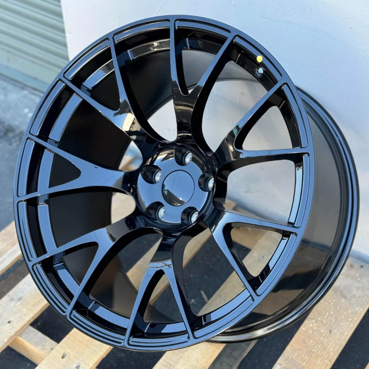 20x11" Hellcat Style Gloss Black Wheels - Fits Dodge Challenger & Charger Scat Pack, Hellcat, Redeye Models (Wide Body)