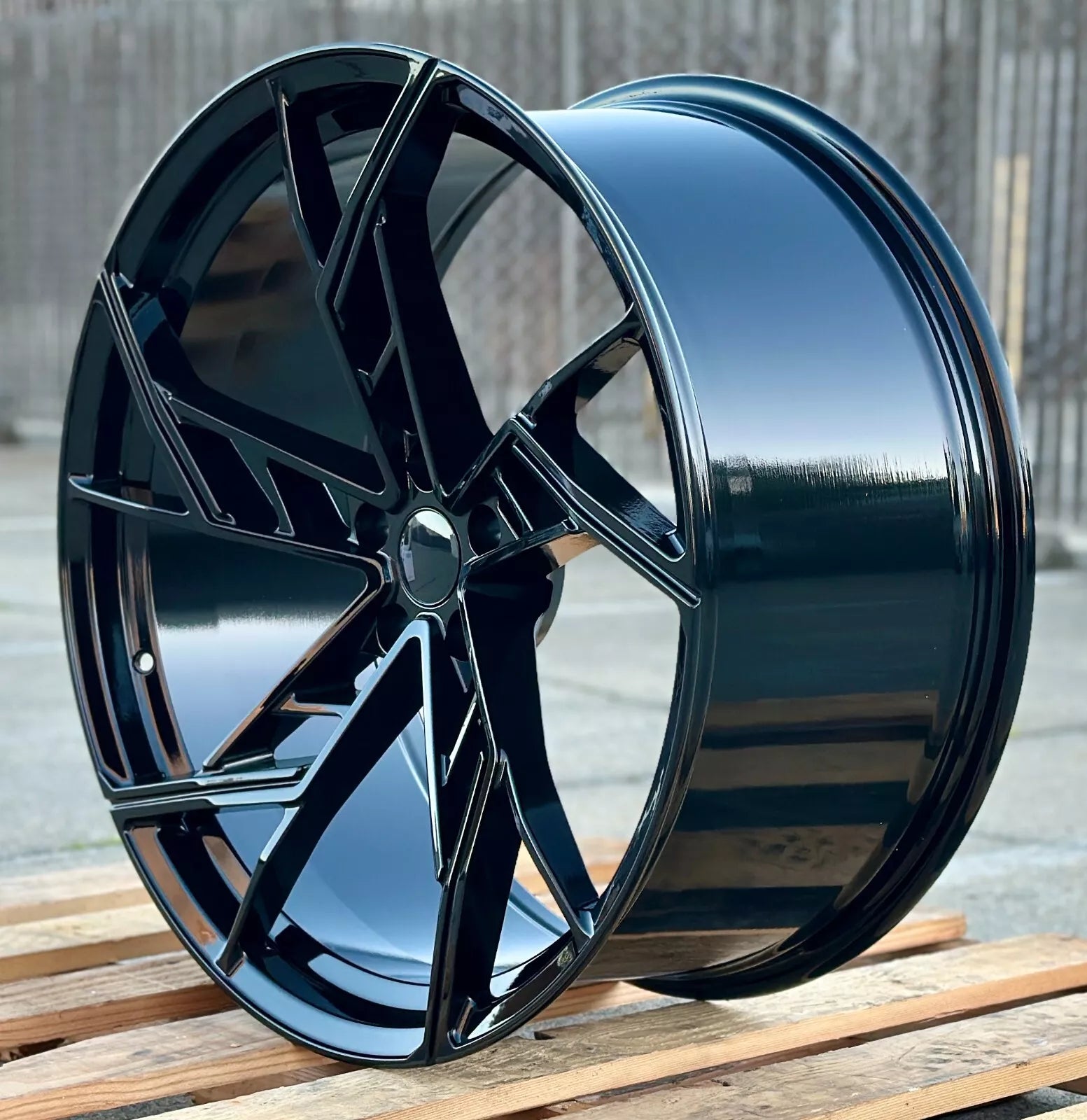 21x9.5" 5 Spoke Style Gloss Black Wheels - Fits Audi A5/A6/A7/A8, Q7/Q8, E-Tron & S/RS Models
