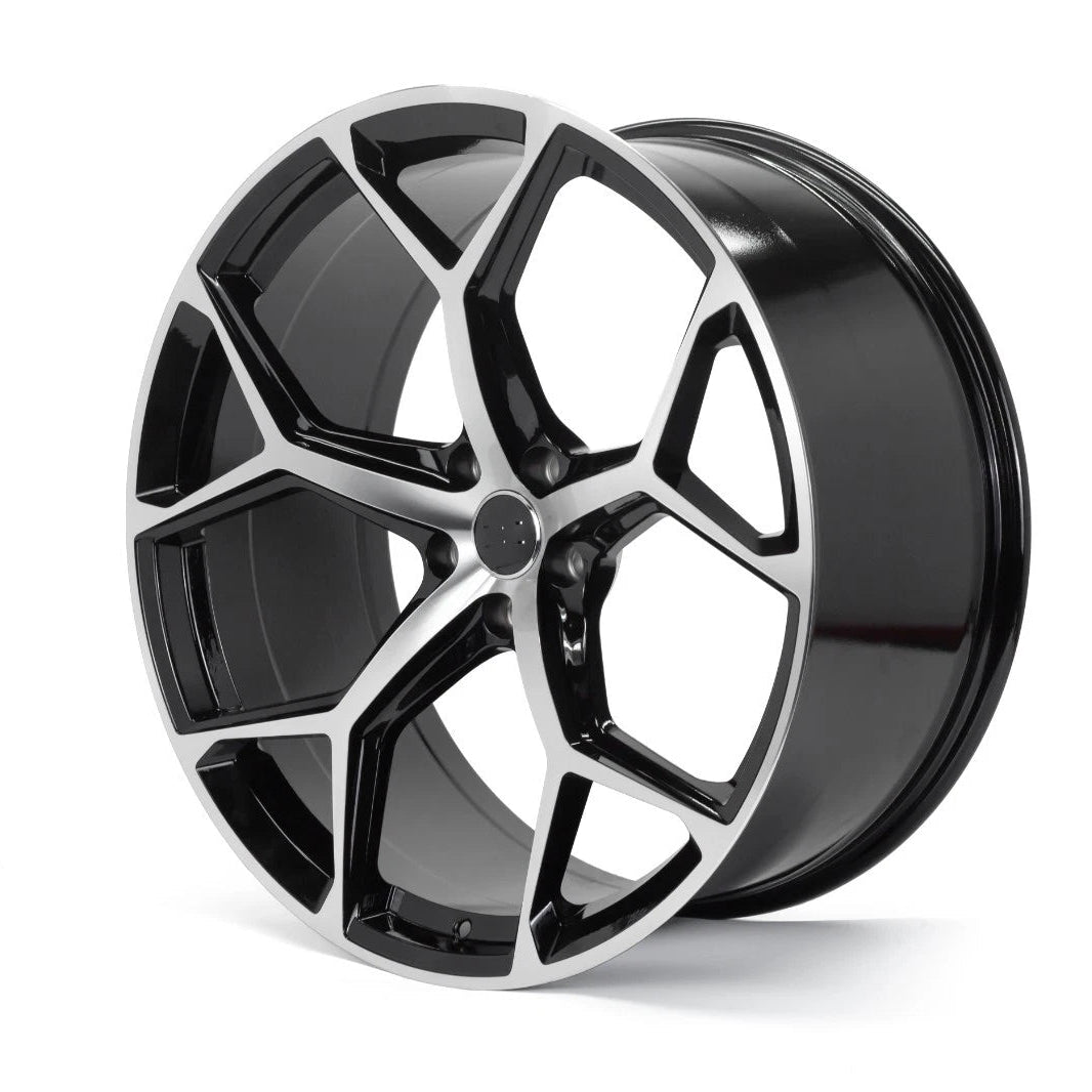 18x8" Performance Style Black Machined Face Wheels - Fits Audi A3/A4/A5/A6/A7/A8, Q3/Q5 & S/RS Model