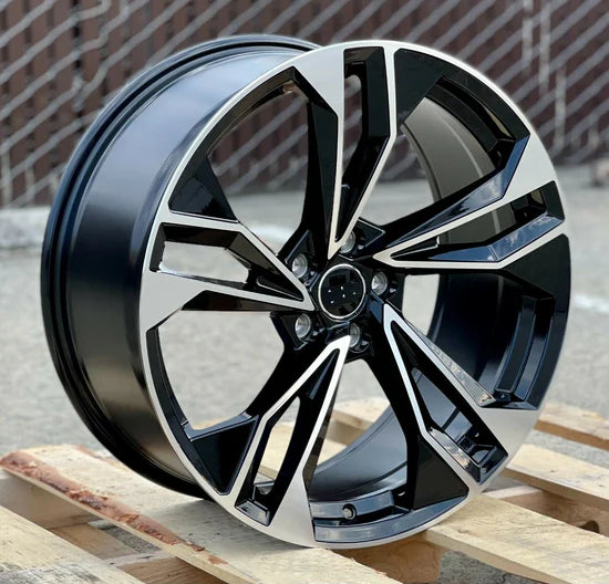 S5 Style  - Black Machined Face - Fit Audi A3, A4, A5, A6, A7, A8, S3, S4, S5, S6, S7, S8, RS5, RS7, Q5