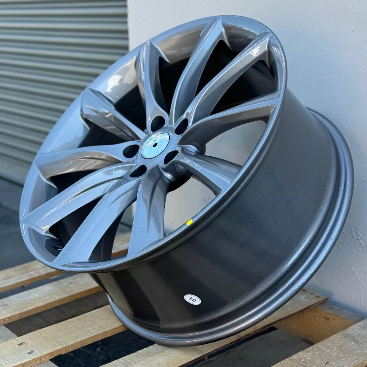 18x8.5" Turbine Style Gunmetal Machined Face Wheels - Fit Tesla Model 3 & Model Y