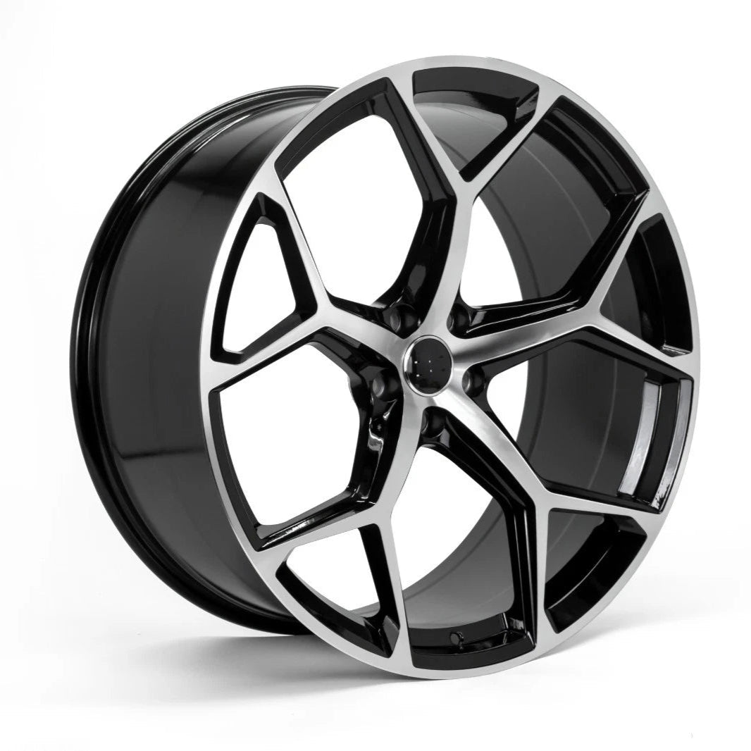 18x8" Performance Style Black Machined Face Wheels - Fits Audi A3/A4/A5/A6/A7/A8, Q3/Q5 & S/RS Model